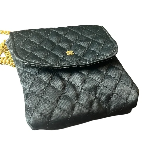 Vintage Chanel Black Quilted Micro Bag - with Chanel Gift Bag - Picture 7 of 15